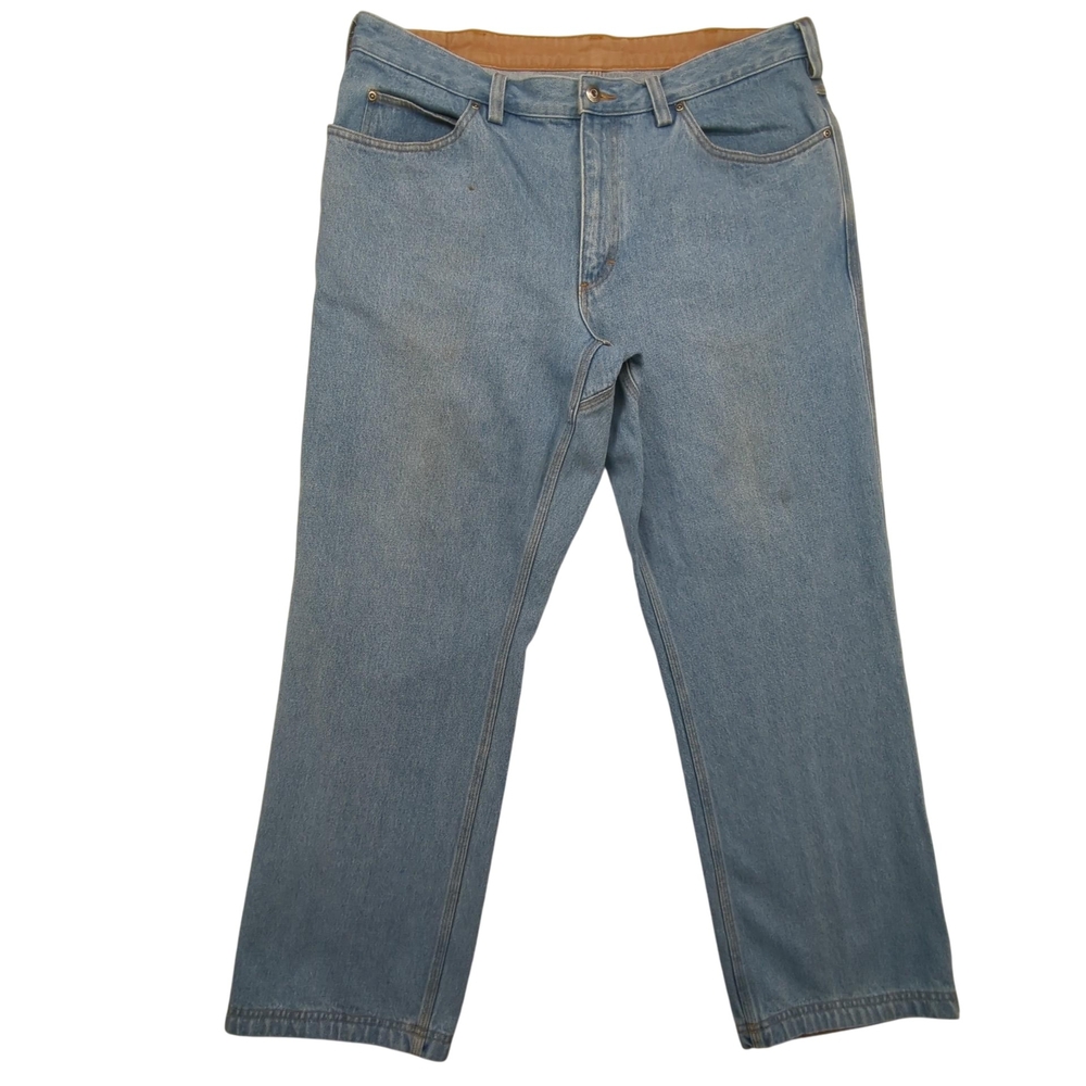 Duluth Trading Mens Jeans 40x32 Straight Leg Workwear Heavy Duty Denim Pants